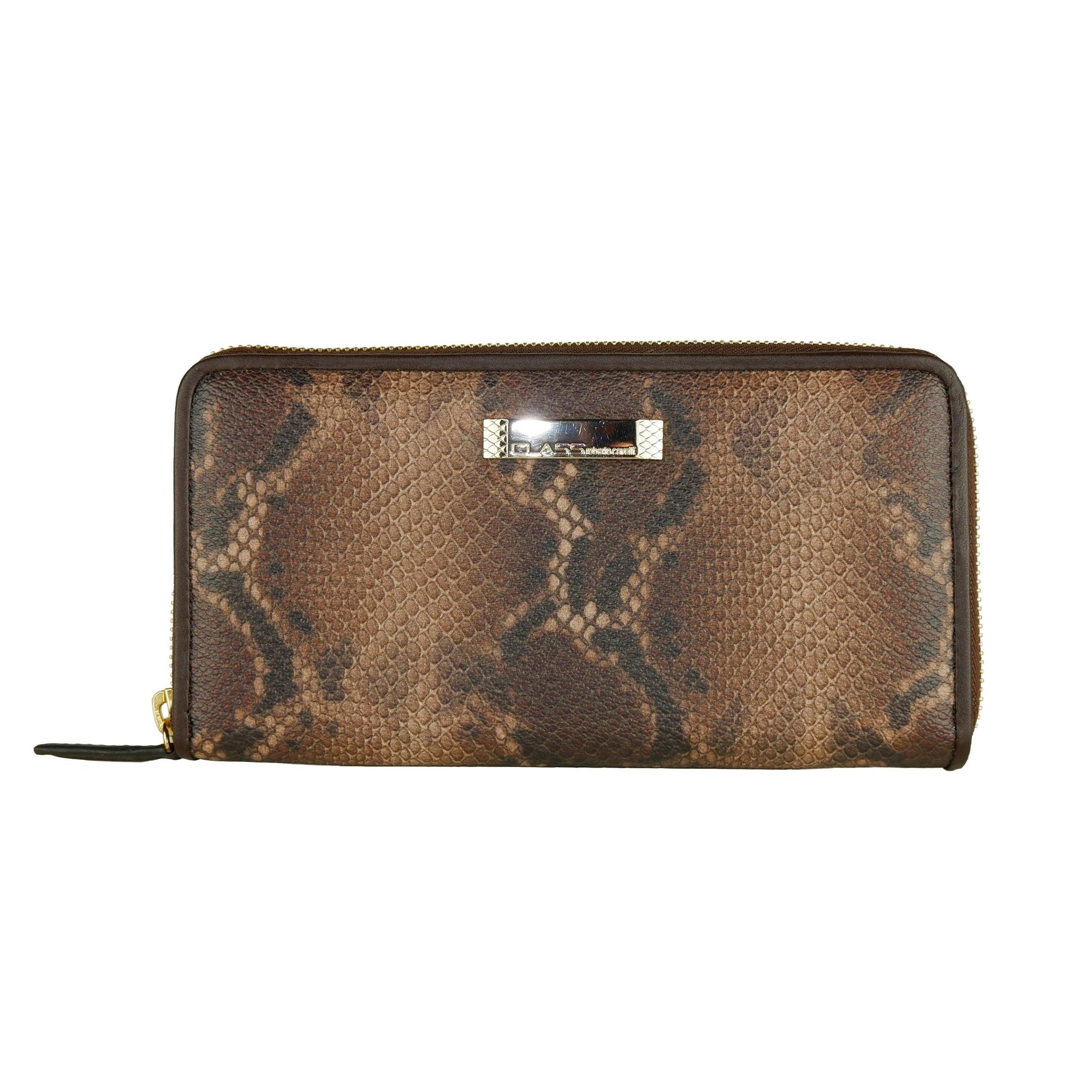 Brown Calf Leather Python Print Wallet - coffeewithmee2