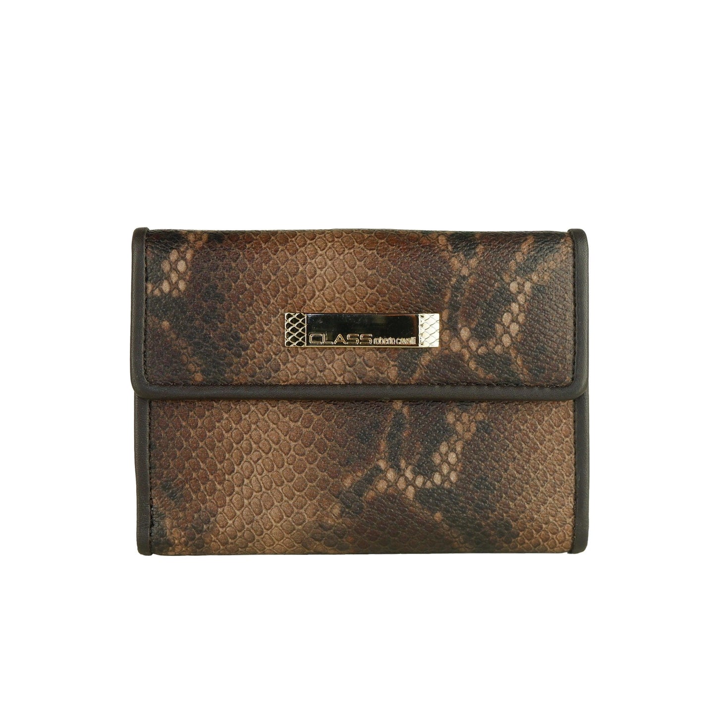 Brown Calf Leather Python Print Wallet - coffeewithmee2
