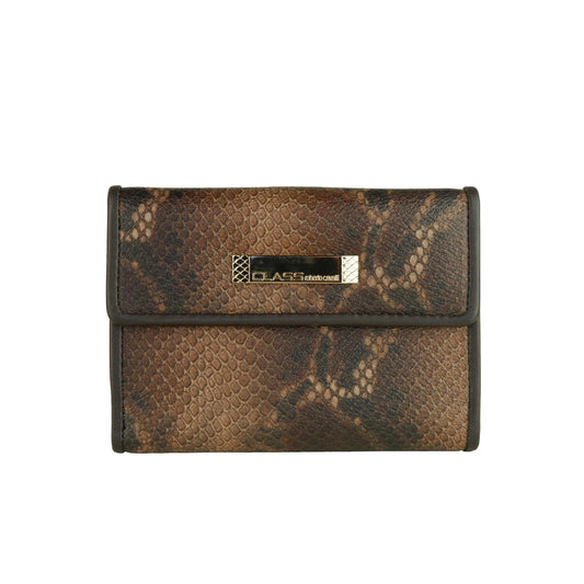 Brown Calf Leather Python Print Wallet - coffeewithmee2