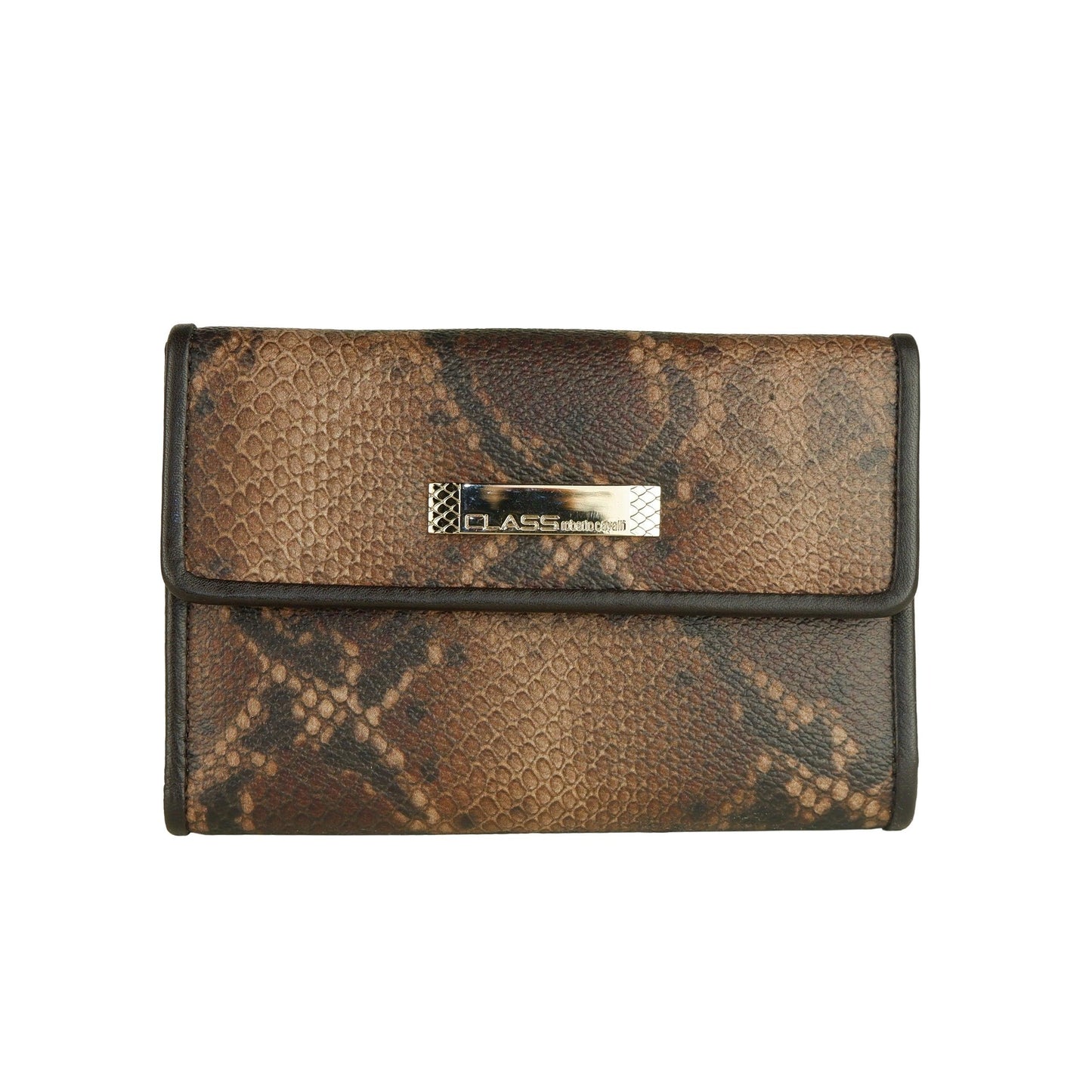 Brown Calf Leather Python Print Wallet - coffeewithmee2