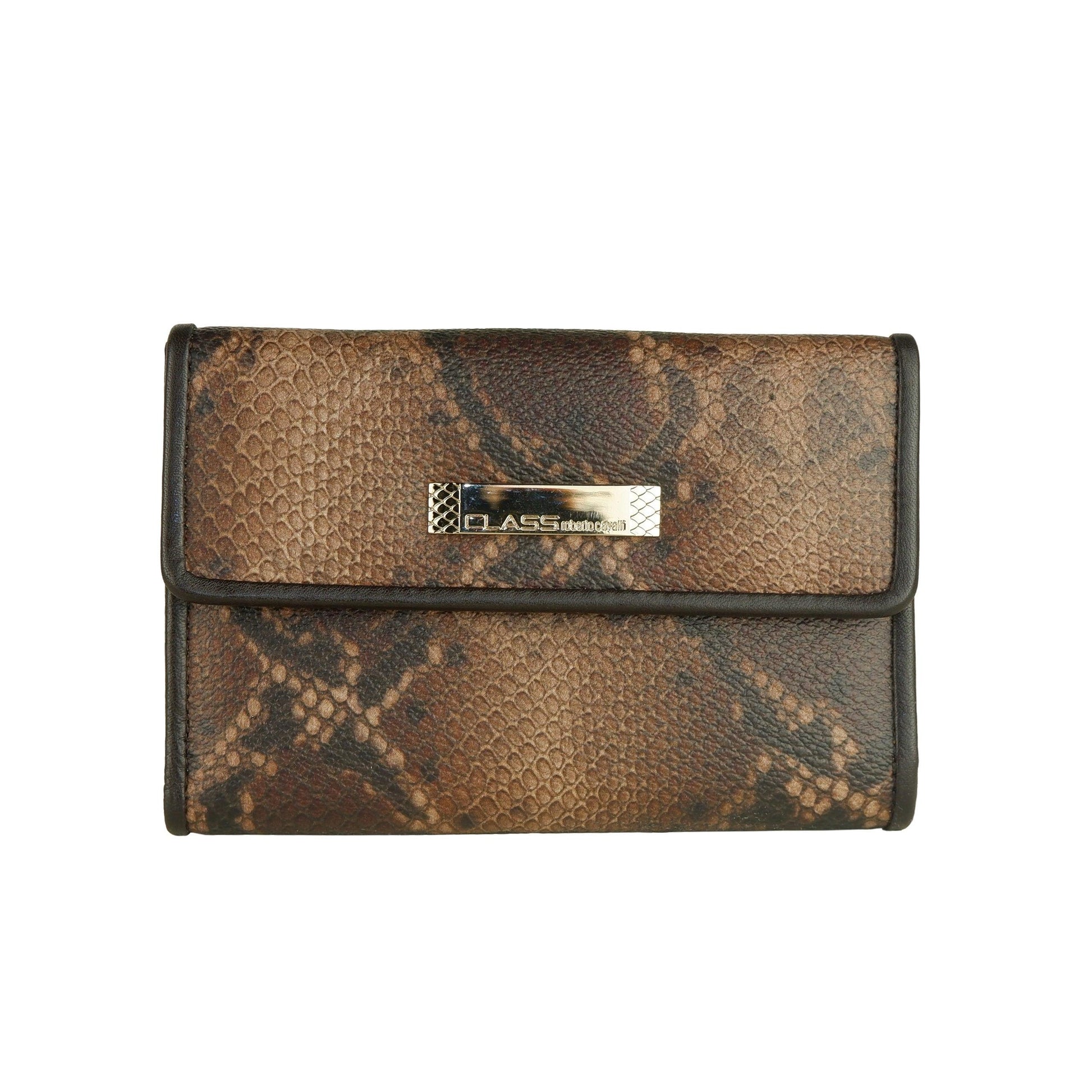 Brown Calf Leather Python Print Wallet - coffeewithmee2