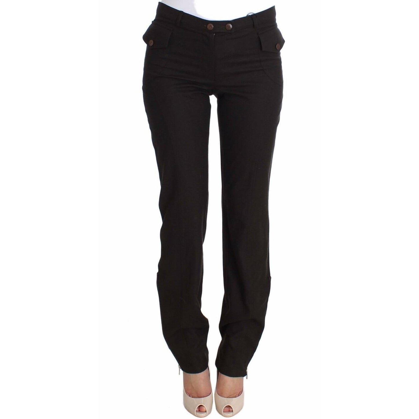 Brown Wool Casual Dress Trousers Pants