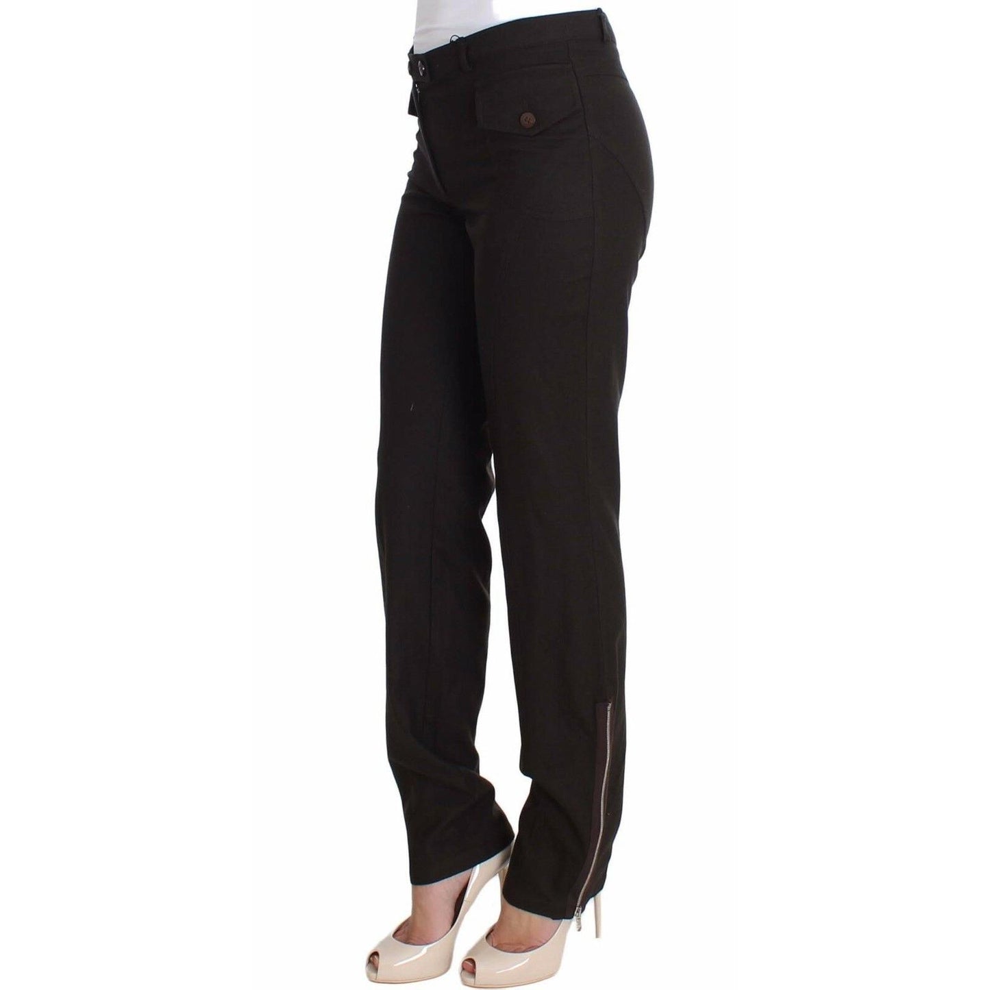 Brown Wool Casual Dress Trousers Pants