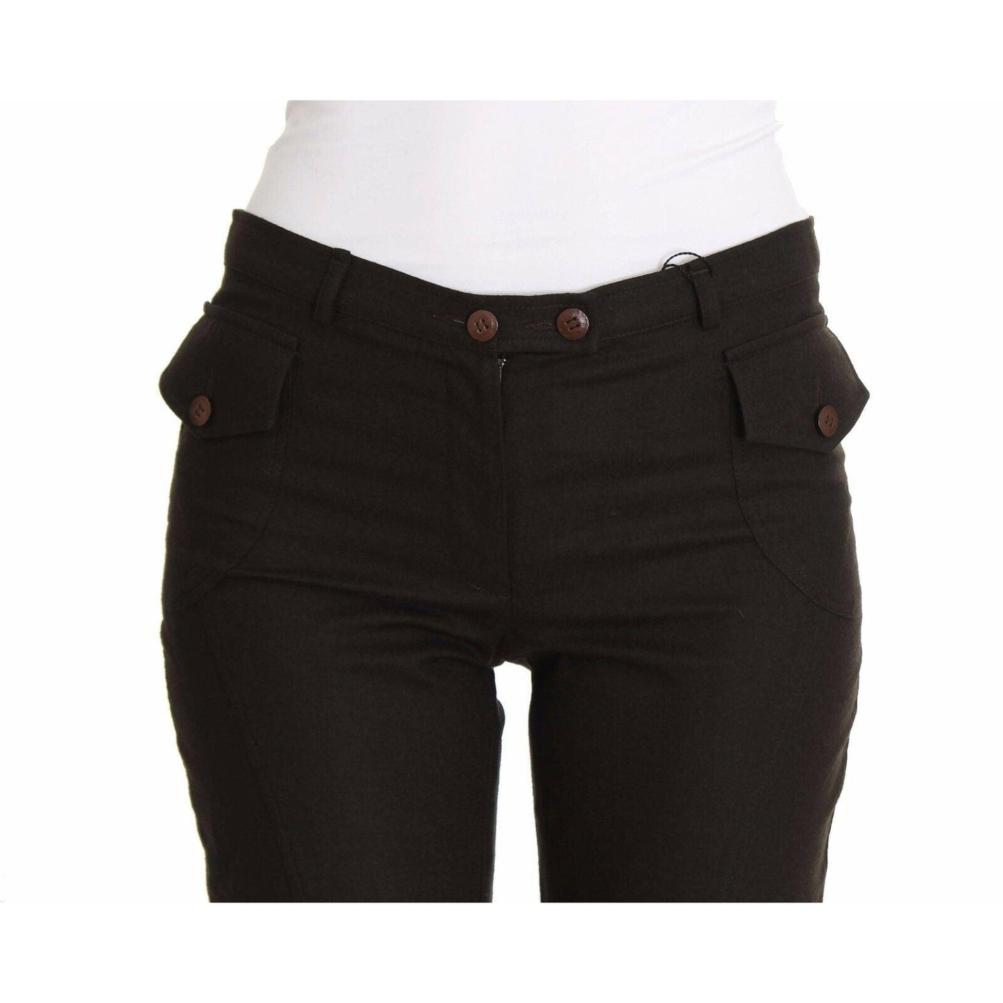 Brown Wool Casual Dress Trousers Pants