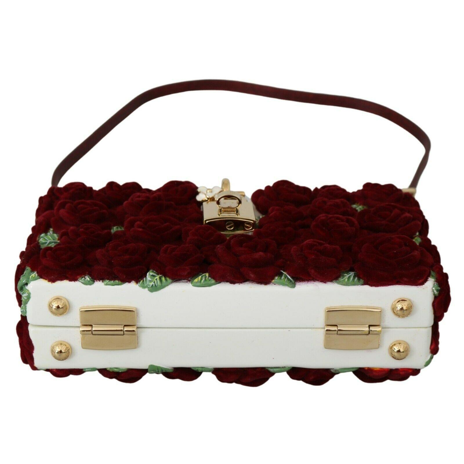 Red Roses Gold Padlock Resin Evening Clutch Borse Bag BOX - coffeewithmee2