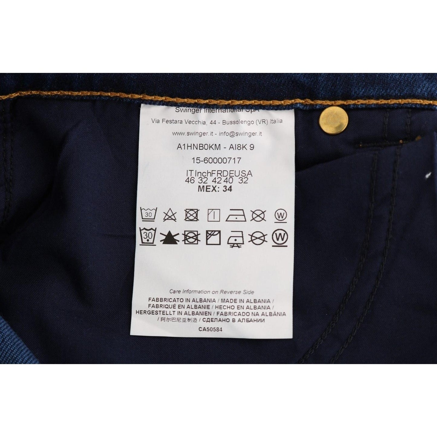 Blue Wash Cotton Stretch Slim Denim  Jeans Pant