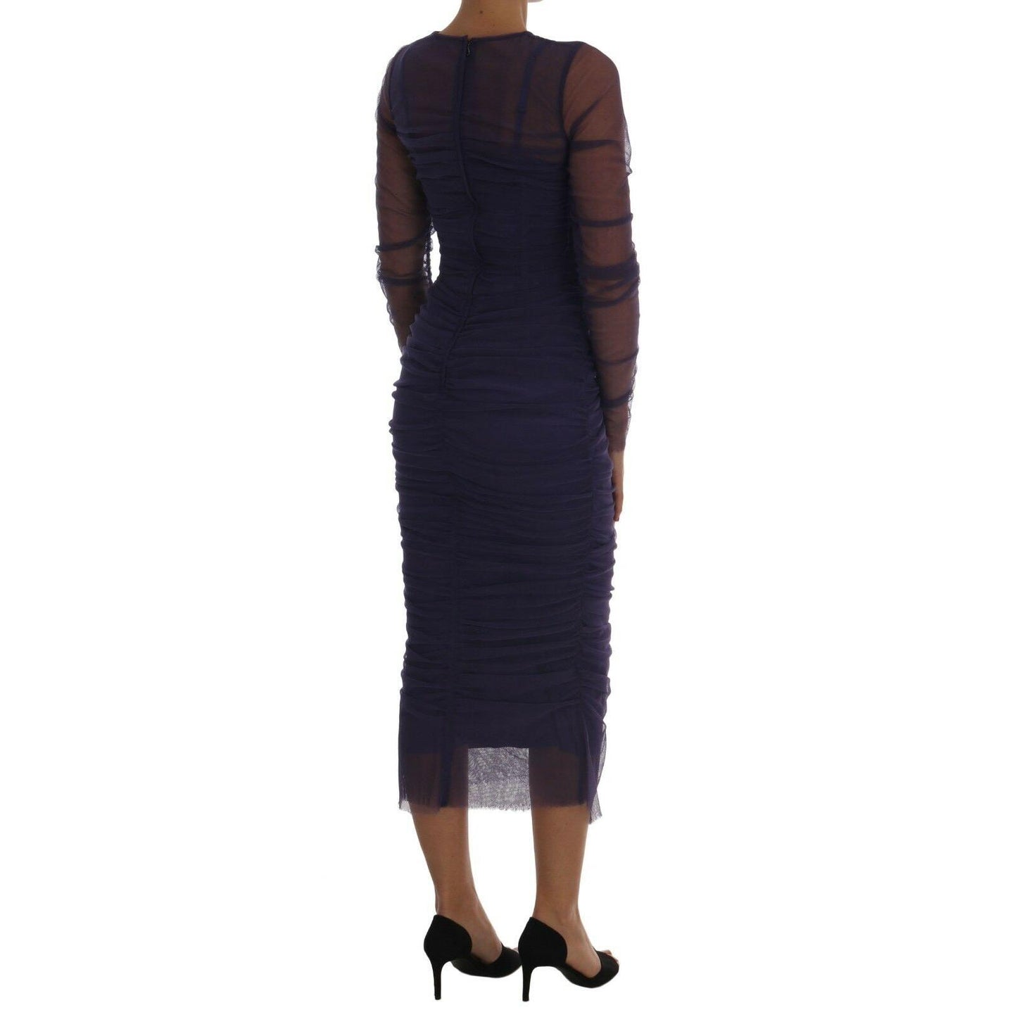 Purple Floral Tulip Stretch Sheath Dress
