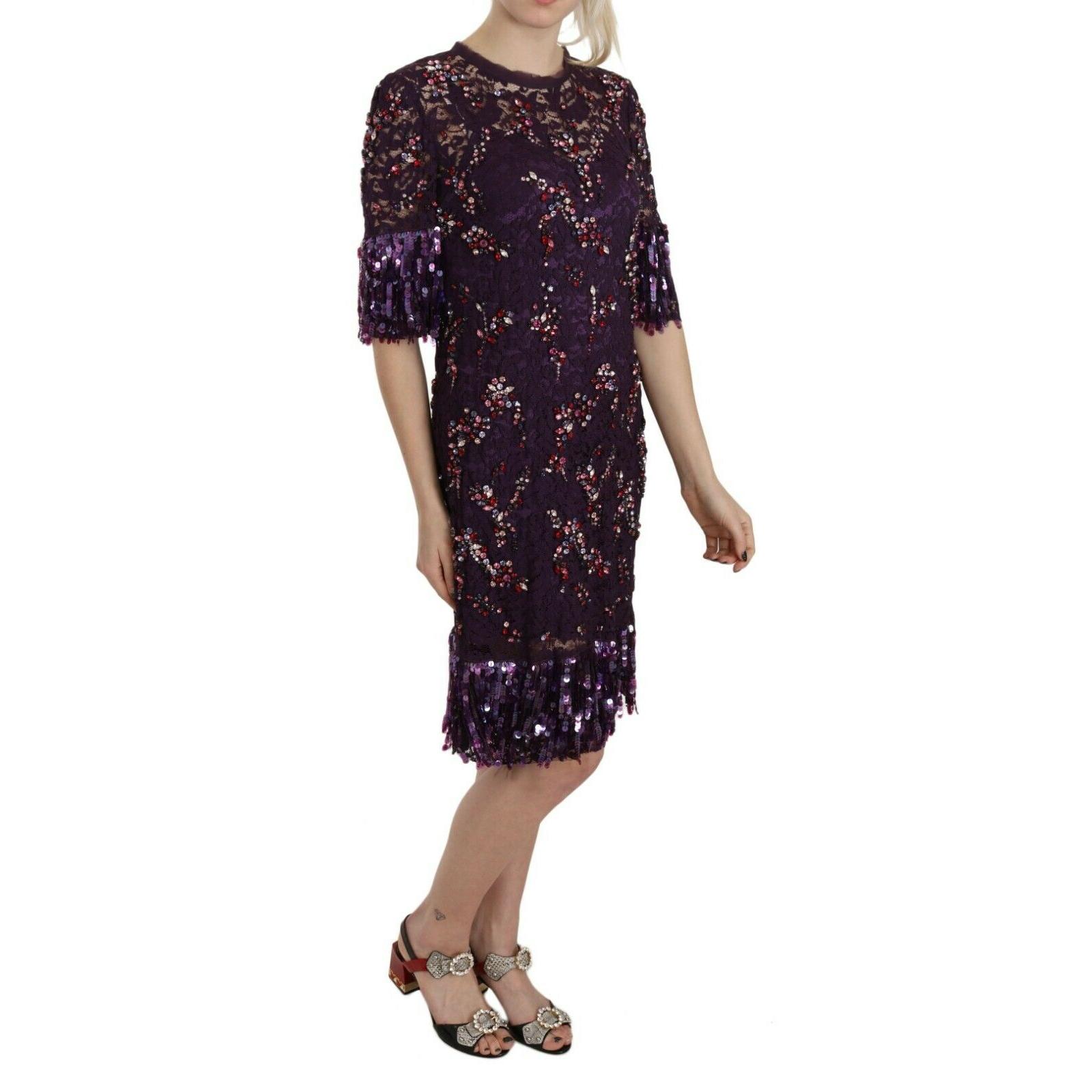 Purple floral lace crystal embedded dress - coffeewithmee2