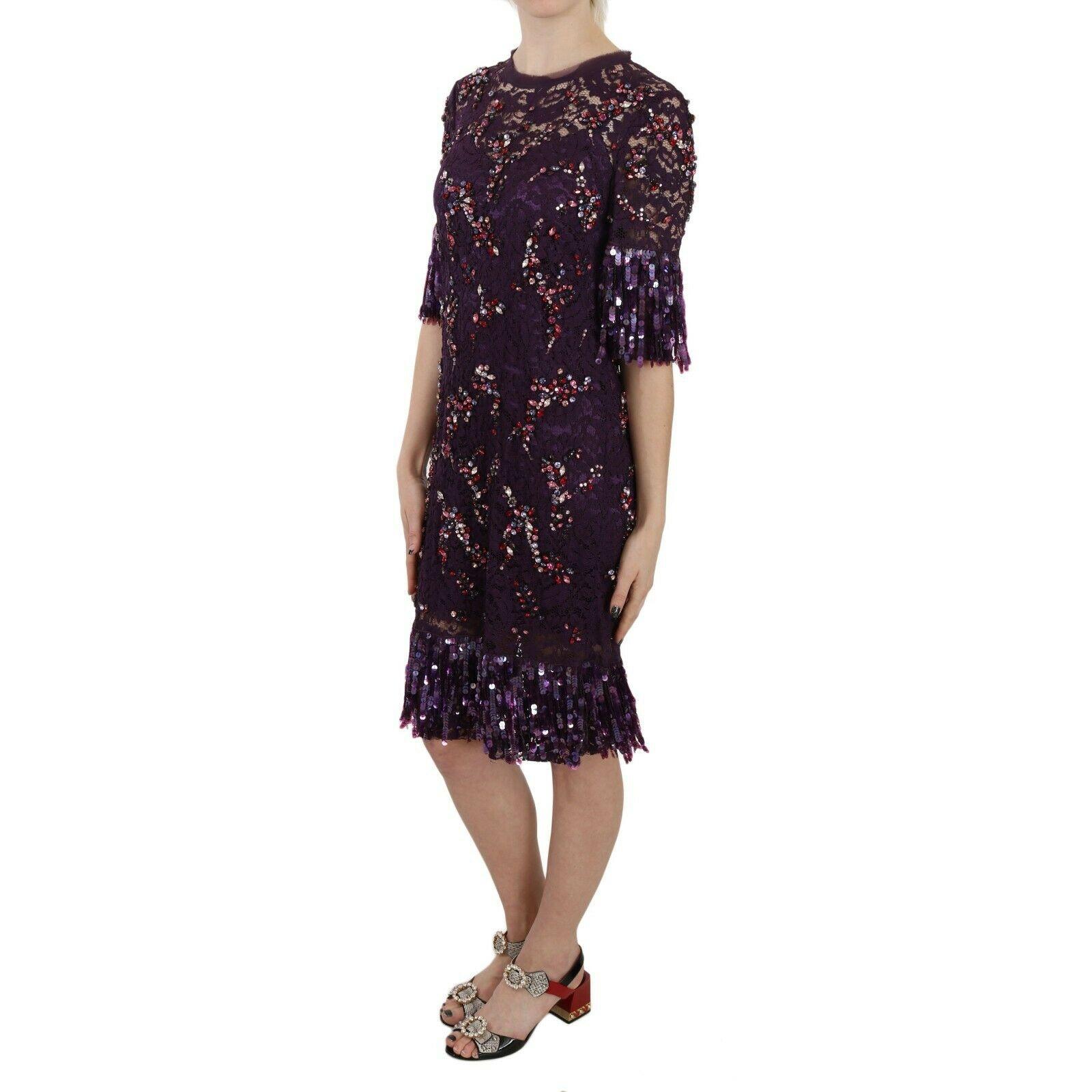 Purple floral lace crystal embedded dress - coffeewithmee2
