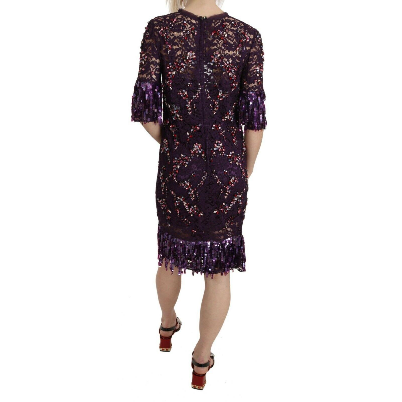 Purple floral lace crystal embedded dress - coffeewithmee2