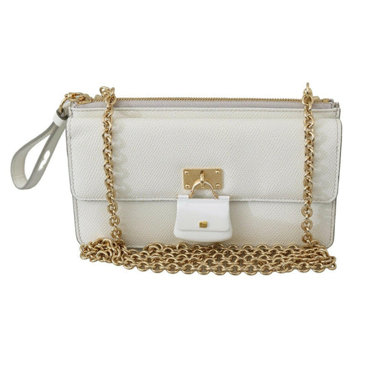 White Padlock Phone Purse Women Sicily Leather Bag - coffeewithmee2