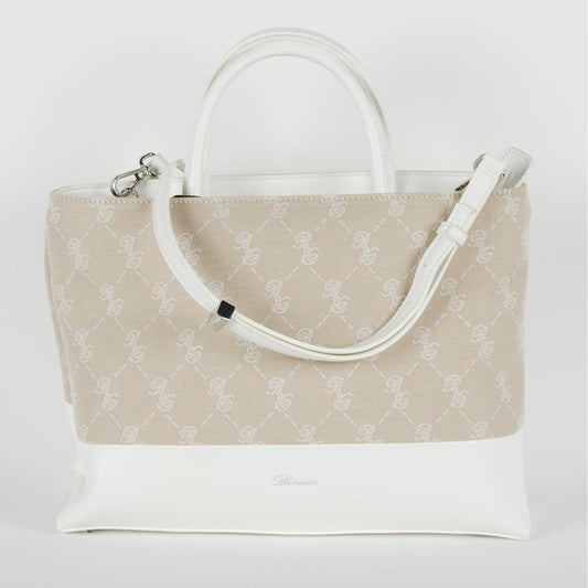 White Cotton & Pu Diane Handbag - coffeewithmee2