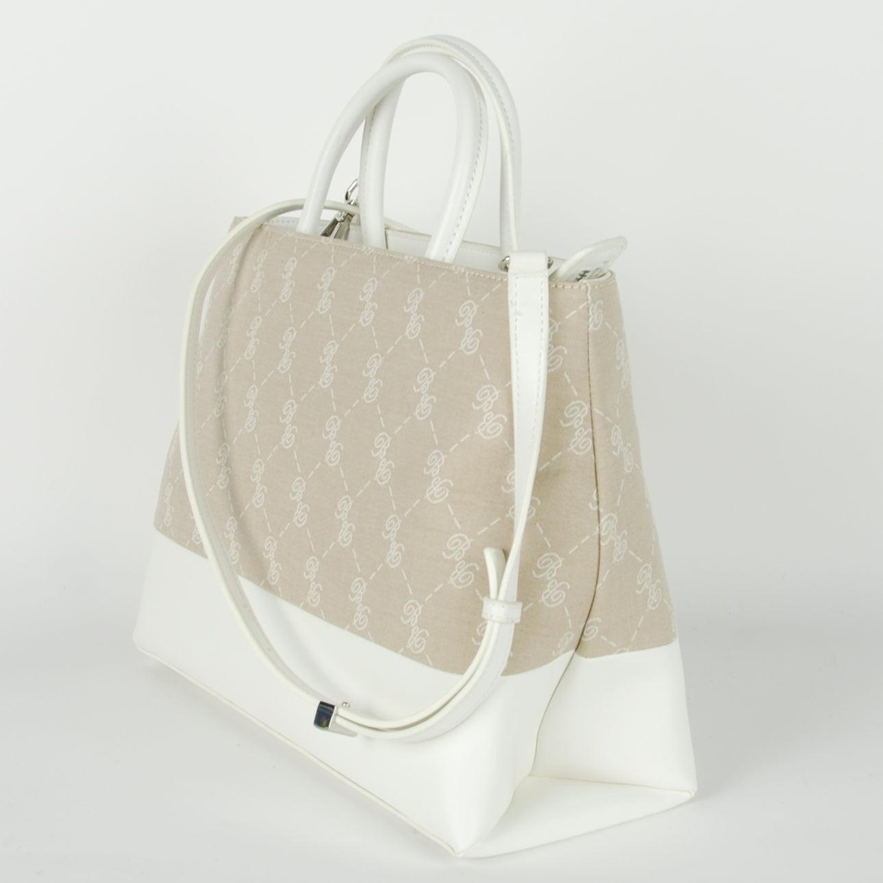 White Cotton & Pu Diane Handbag - coffeewithmee2