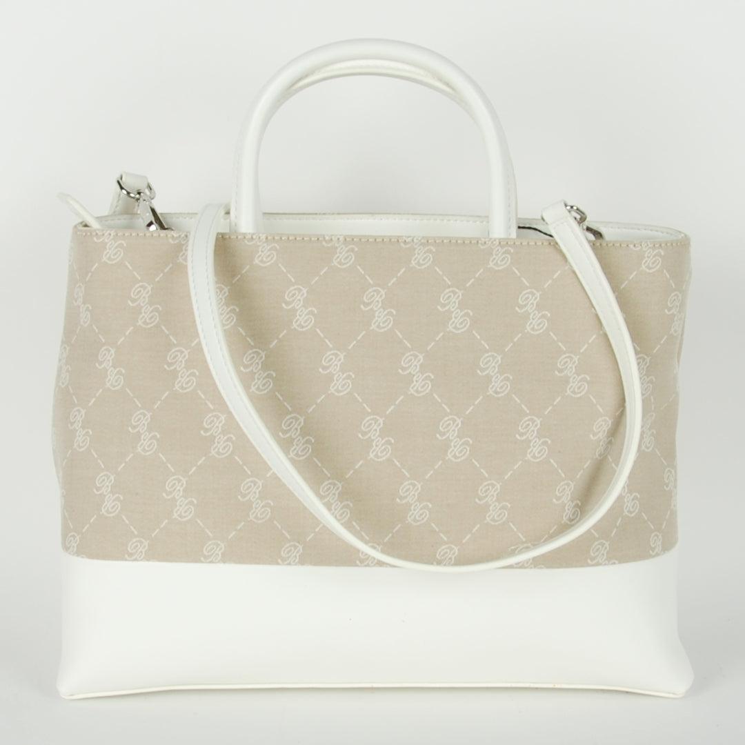 White Cotton & Pu Diane Handbag - coffeewithmee2