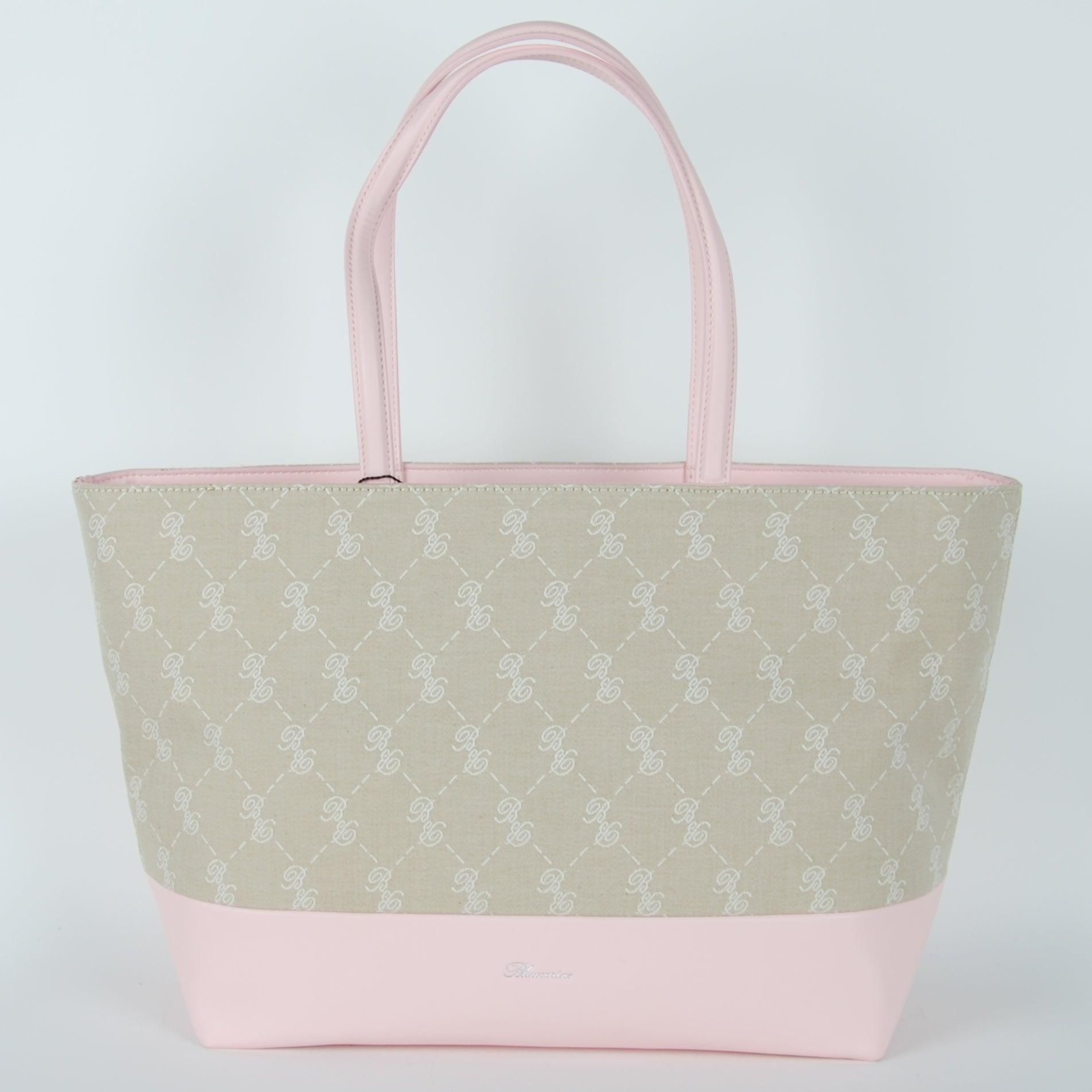 Pink Beige Cotton Diane Shopping  Shoulder Bag - coffeewithmee2