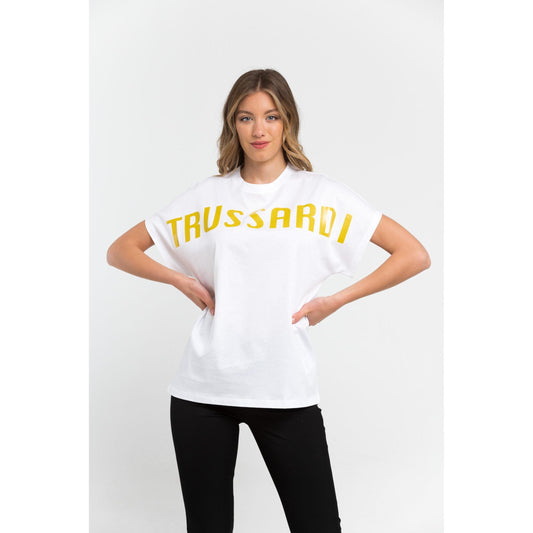 W White Print Yellow Tops & T-Shirt