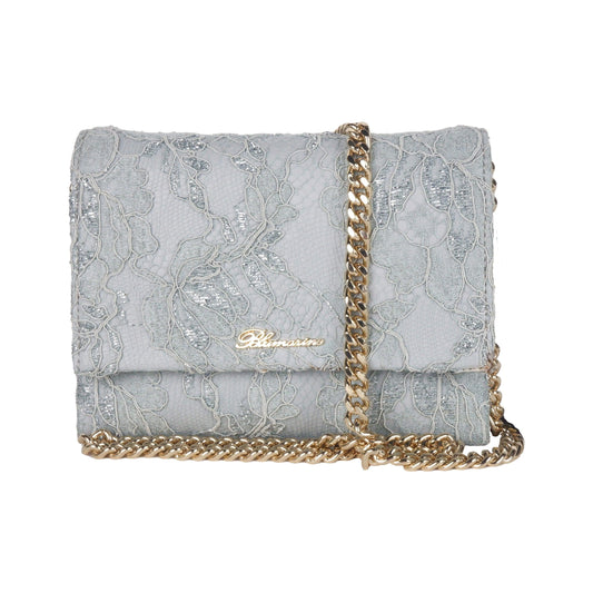Light blue Calf Leather & Polyester Small Shoulder Bag - coffeewithmee2