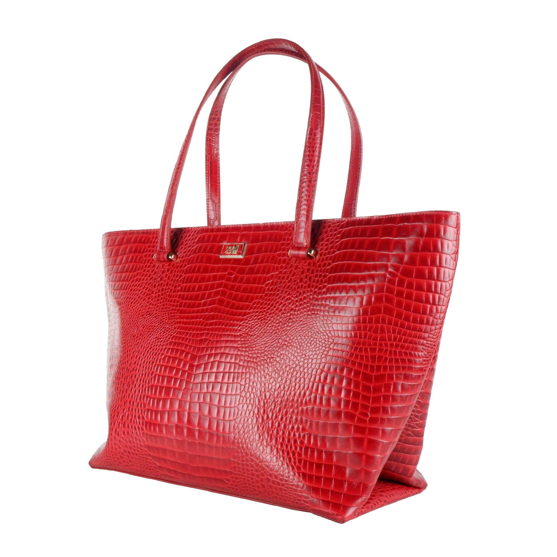 Red Calf Leather Medium Shopping Shoulder Bag - coffeewithmee2