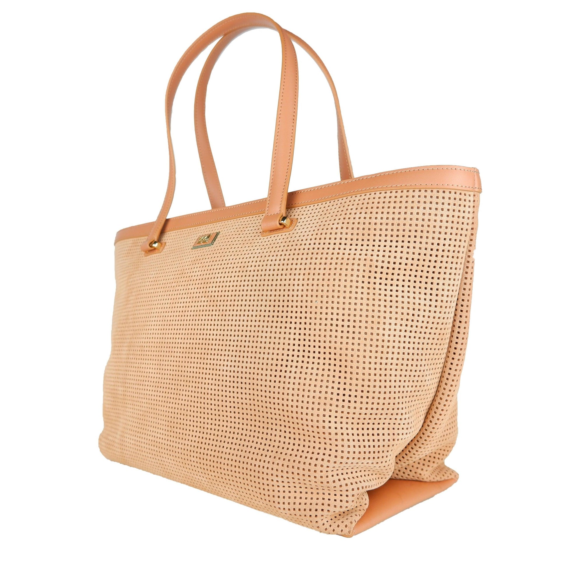 Light Brown Calf Leather Class Handbag - coffeewithmee2