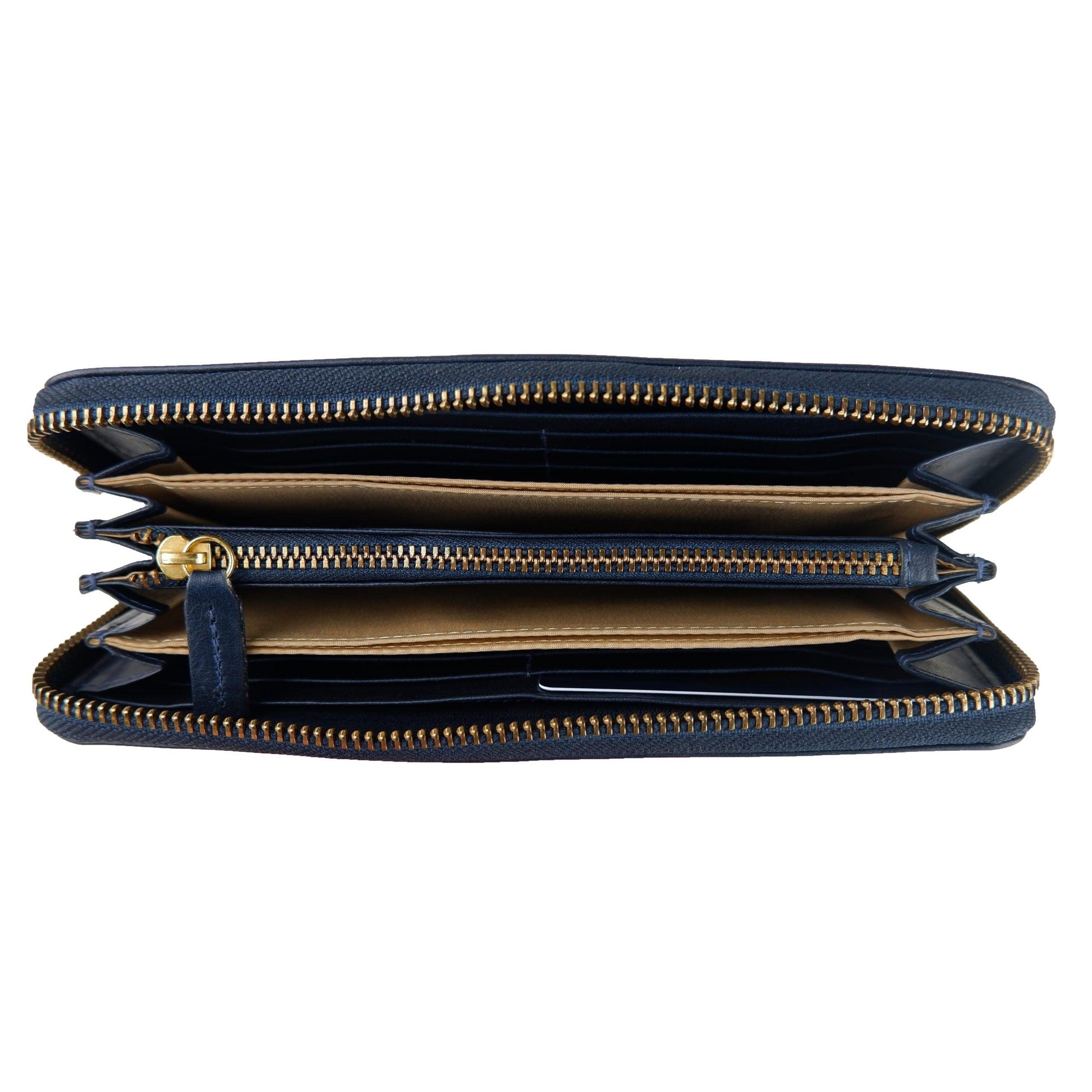 Dark Blue Calf Leather Wallet - coffeewithmee2