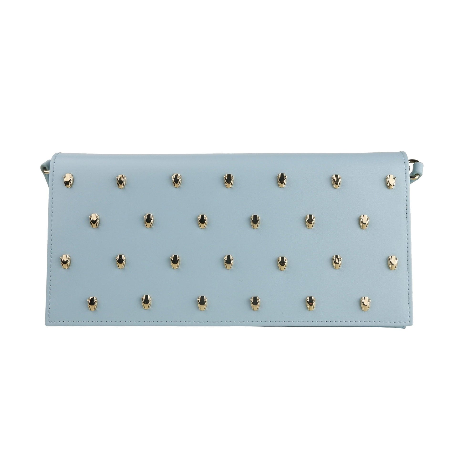 Light Blue Calf Leather Crossbody Shoulder Bag - coffeewithmee2