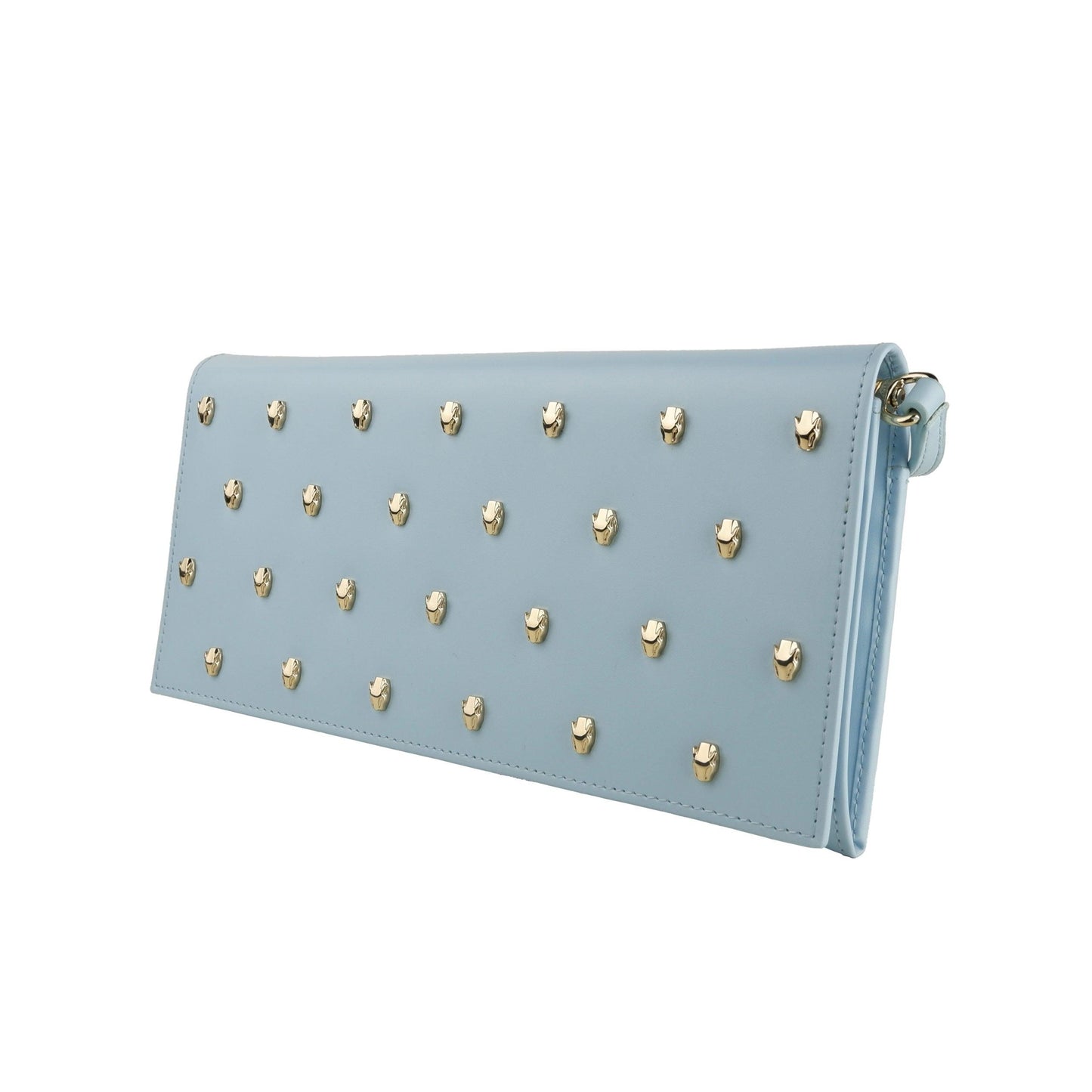 Light Blue Calf Leather Crossbody Shoulder Bag - coffeewithmee2