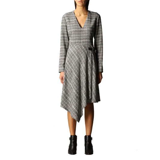 Tartan Patterned Wool & Viscose Dress