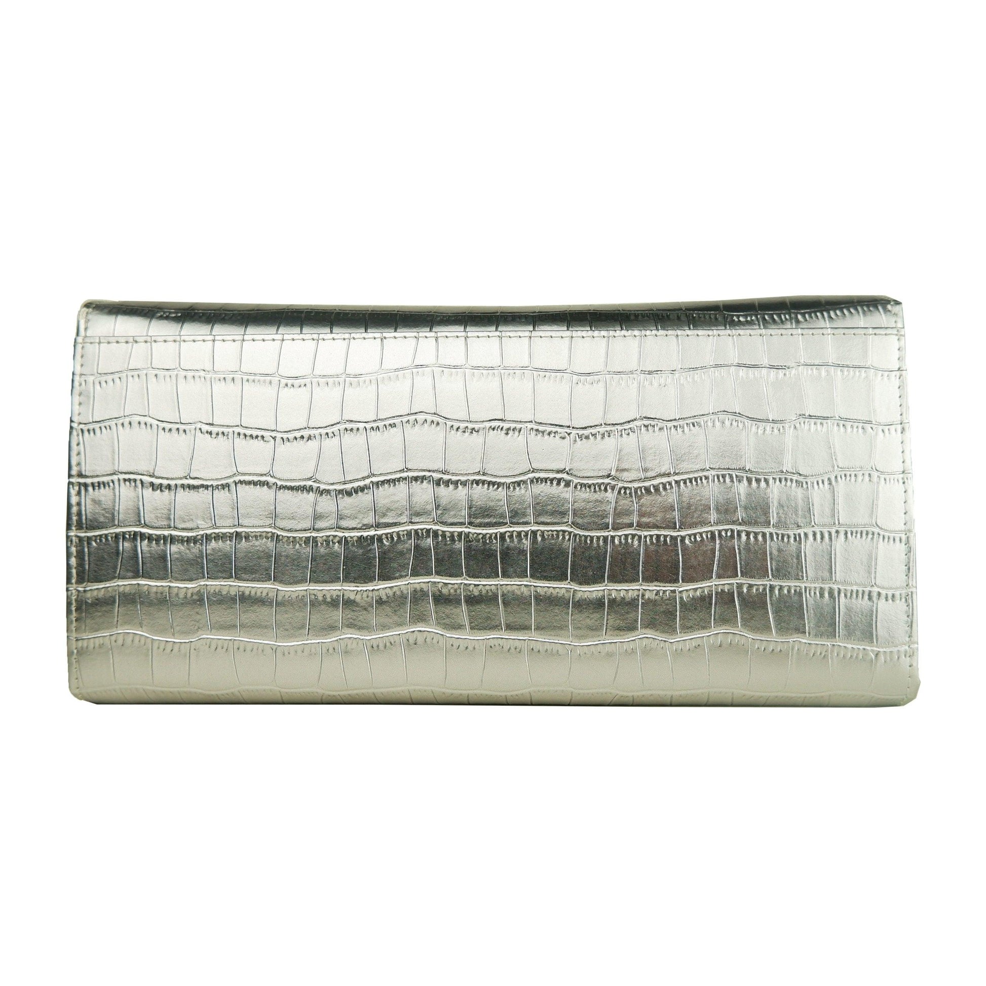 Silver Calf Leather Crossbody Shoulder Bag - coffeewithmee2